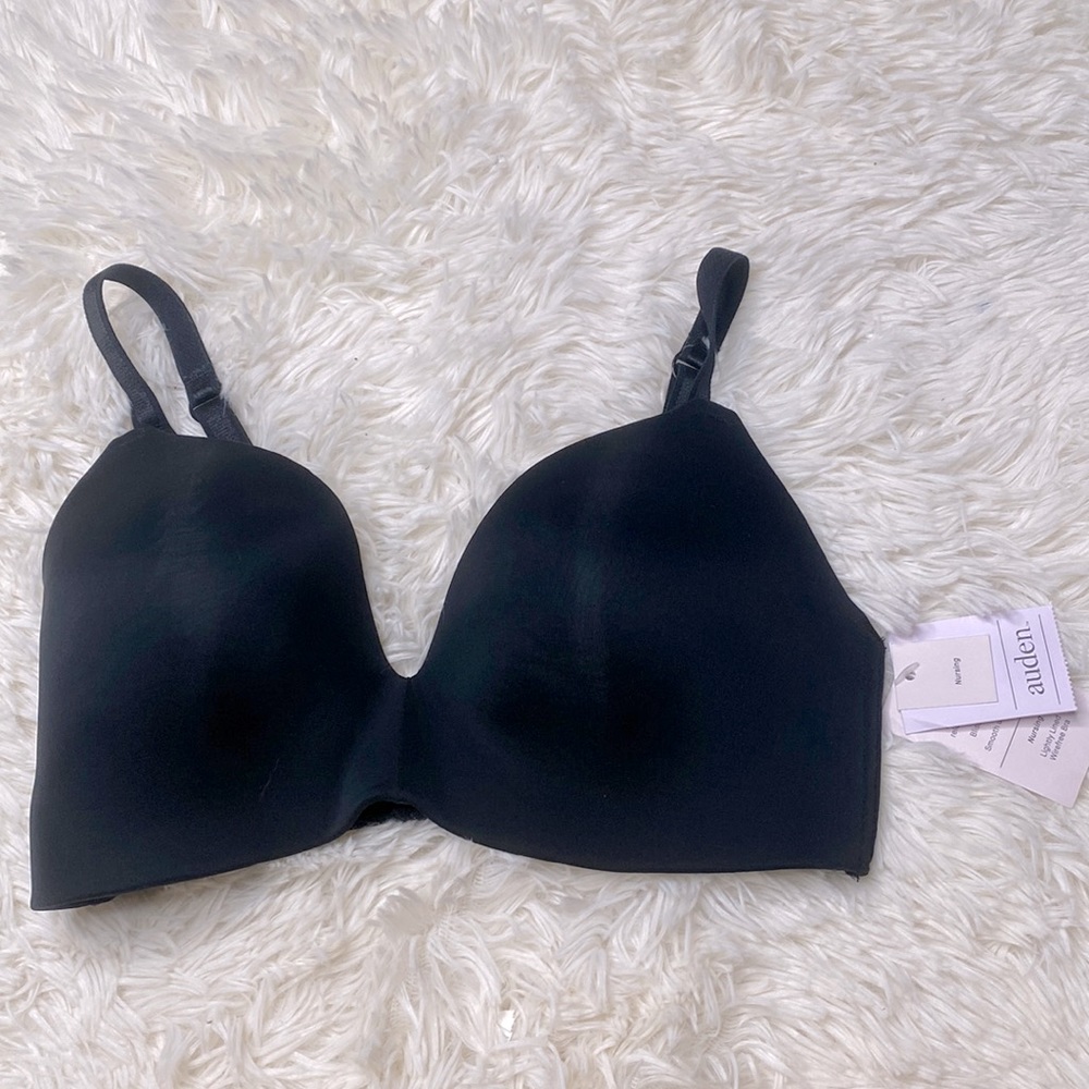 Auden Black Lightly Lined Wirefree Nursing Bra Clip Easy Release Size 32D